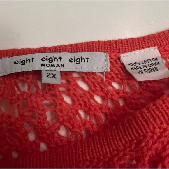 Eight Eight Eight Womens 2X Crochet 
Oversized Tunic beach pool coverup - Picture 3 of 7